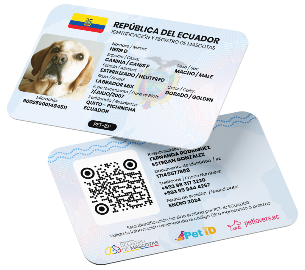 cédula para mascotas en Ecuador por Pet-ID